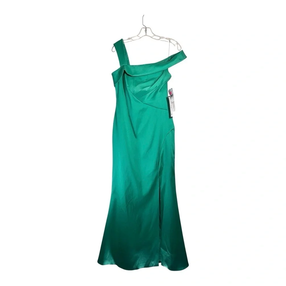 Aidan Mattox by Adrianna Papell Stretch Mikado Mermaid Gown - Botanic Green NWT